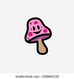 Vector illustration of cute mushroom icon