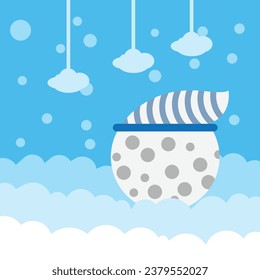vector illustration with a cute nighttime theme, suitable for fabric patterns, pillows, blankets, etc