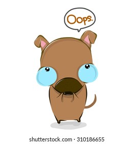 vector illustration of cute oops-thai-dog   cartoon  drawing style