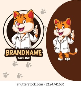 Vector Illustration of Cute orange cat cartoon design template