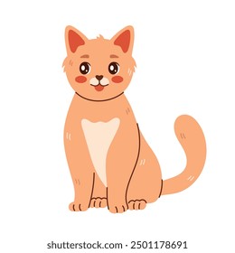 Vector illustration of a cute orange cat