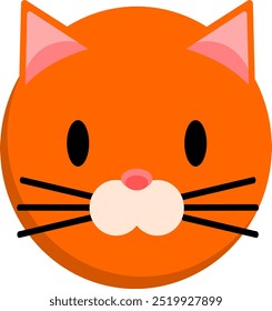 Vector Illustration of a Cute Orange Cat on a White Background