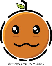 Ilustración vectorial del emoticono naranja lindo