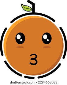 Vector illustration of cute orange emoticon