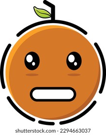 Vector illustration of cute orange emoticon