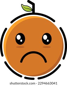 Vector illustration of cute orange emoticon