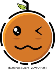 Vektorgrafik süßer Orange-Emotionen.