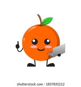 ilustración vectorial de una linda mascota de frutas anaranjadas o del personaje que contiene la laptop. linda fruta naranja Concepto blanco aislado. Estilo de caricatura plana Adecuado para Aterrizar Página, Cartel, Volante, Pegatina.
