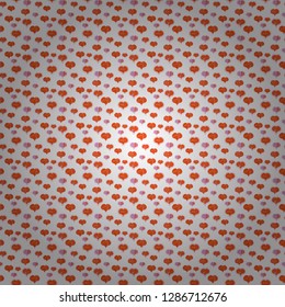 Vector illustration. Cute orange, neutral and white colors elements. Seamless Happy Valentine':s Day card seamless background pattern heart.