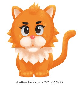 Ilustración vectorial de lindo gato atigrado naranja