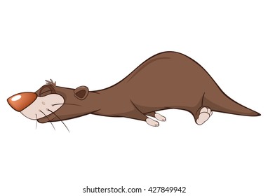 Vector Illustration of a Cute Otter. Cartoon Character 