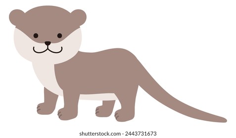 Vector illustration of cute otter. Icons, animals