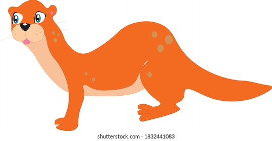 vector illustration of cute otter for kids