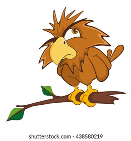 Vector Illustration of a Cute Owl. Cartoon Character 