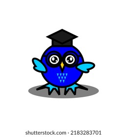 Vector illustration of a cute owl icon, on a white background.