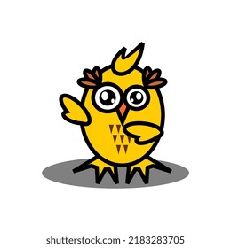 Vector illustration of a cute owl icon, on a white background.