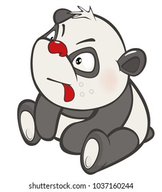 Vector Illustration of a Cute Panda. Cartoon Character 