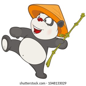 Vector Illustration of a Cute Panda. Cartoon Character 