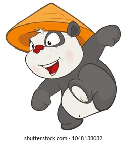 Vector Illustration of a Cute Panda. Cartoon Character 