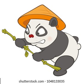 Vector Illustration of a Cute Panda. Cartoon Character 