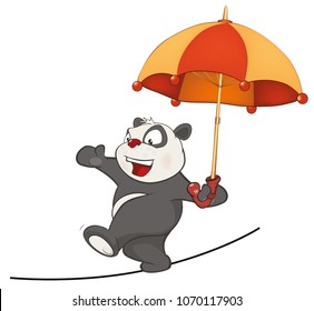 Vector Illustration of a Cute Panda. Cartoon Character 