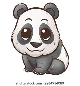 Vector illustration of cute panda cartoon
