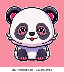 vector illustration of cute panda cartoon
