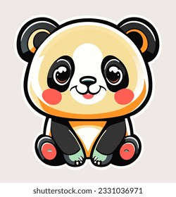 vector illustration of cute panda cartoon