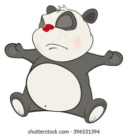 Vector Illustration of a Cute Panda. Cartoon Character 