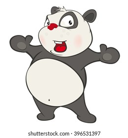 Vector Illustration of a Cute Panda. Cartoon Character 