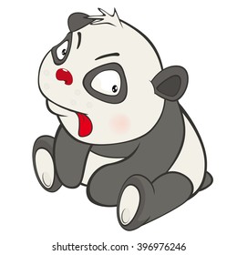 Vector Illustration of a Cute Panda. Cartoon Character 