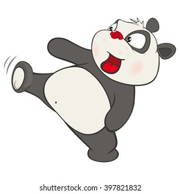 Vector Illustration of a Cute Panda. Cartoon Character 