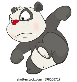 Vector Illustration of a Cute Panda. Cartoon Character 