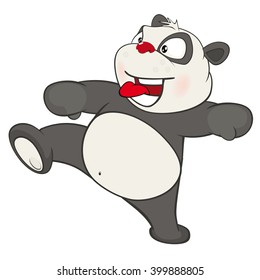 Vector Illustration of a Cute Panda. Cartoon Character