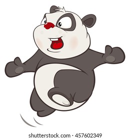 Vector Illustration of a Cute Panda. Cartoon Character 