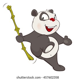 Vector Illustration of a Cute Panda. Cartoon Character 