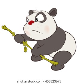 Vector Illustration of a Cute Panda. Cartoon Character 