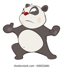 Vector Illustration of a Cute Panda. Cartoon Character 