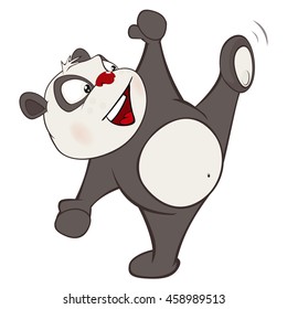 Vector Illustration of a Cute Panda. Cartoon Character 