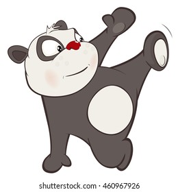 Vector Illustration of a Cute Panda. Cartoon Character 