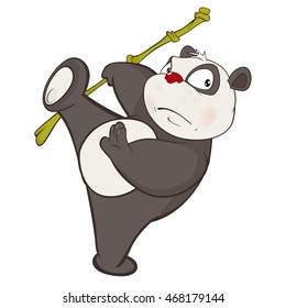 Vector Illustration of a Cute Panda. Cartoon Character 