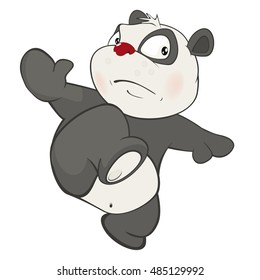Vector Illustration of a Cute Panda. Cartoon Character 