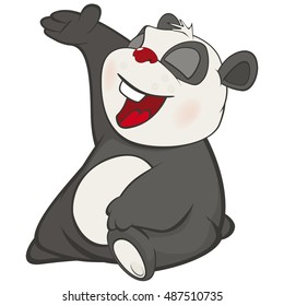 Vector Illustration of a Cute Panda. Cartoon Character 