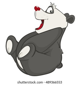 Vector Illustration of a Cute Panda. Cartoon Character 
