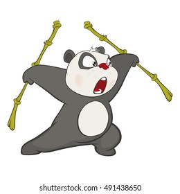 Vector Illustration of a Cute Panda. Cartoon Character 