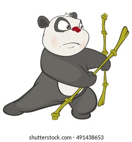 Vector Illustration of a Cute Panda. Cartoon Character 