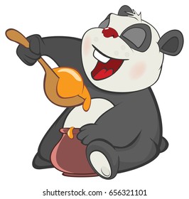 Vector Illustration of a Cute Panda. Cartoon Character 