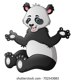 Vector illustration of Cute panda cartoon