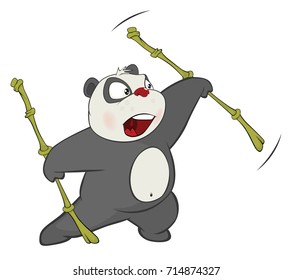 Vector Illustration of a Cute Panda. Cartoon Character 