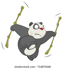 Vector Illustration of a Cute Panda. Cartoon Character 